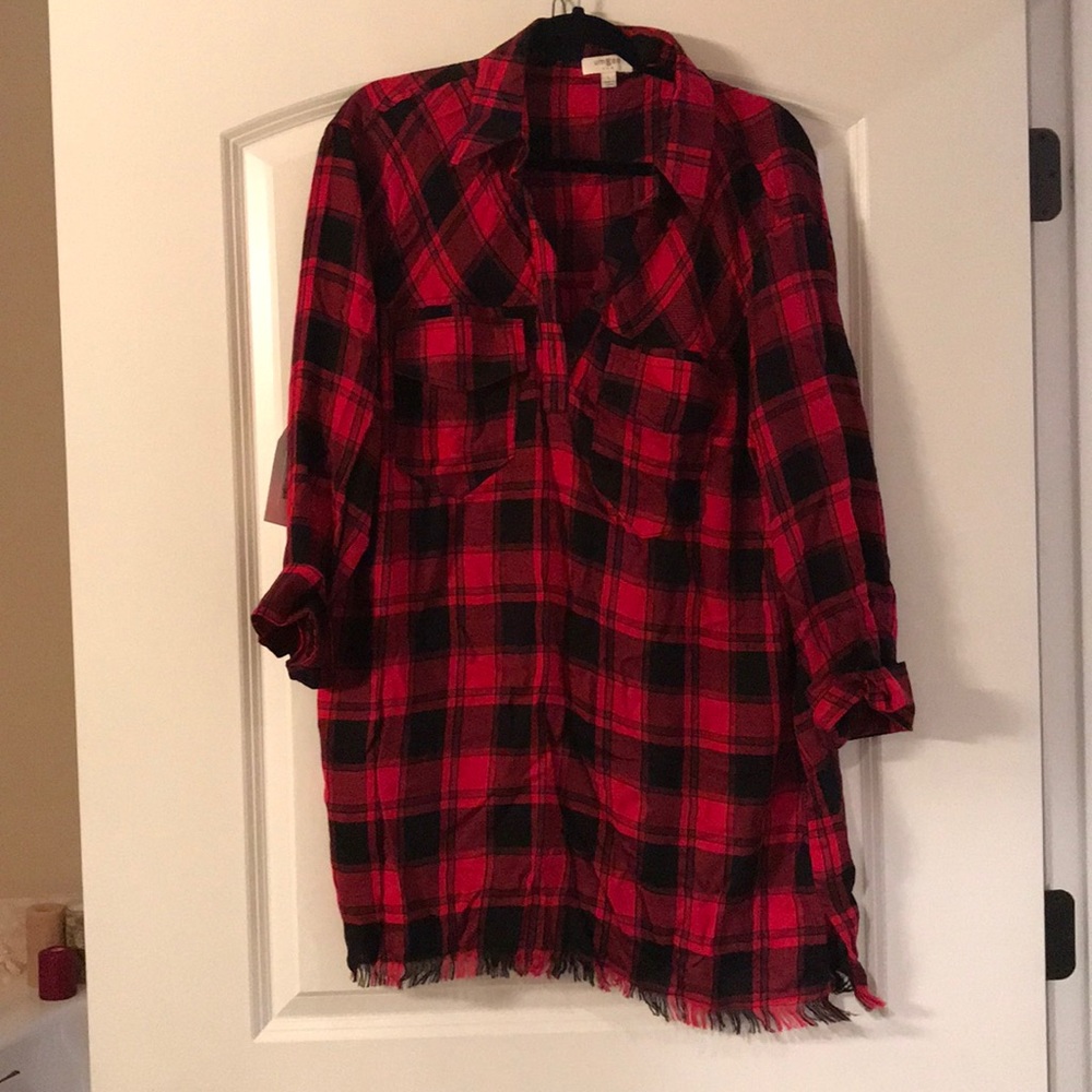 Flannel dress. Red and black